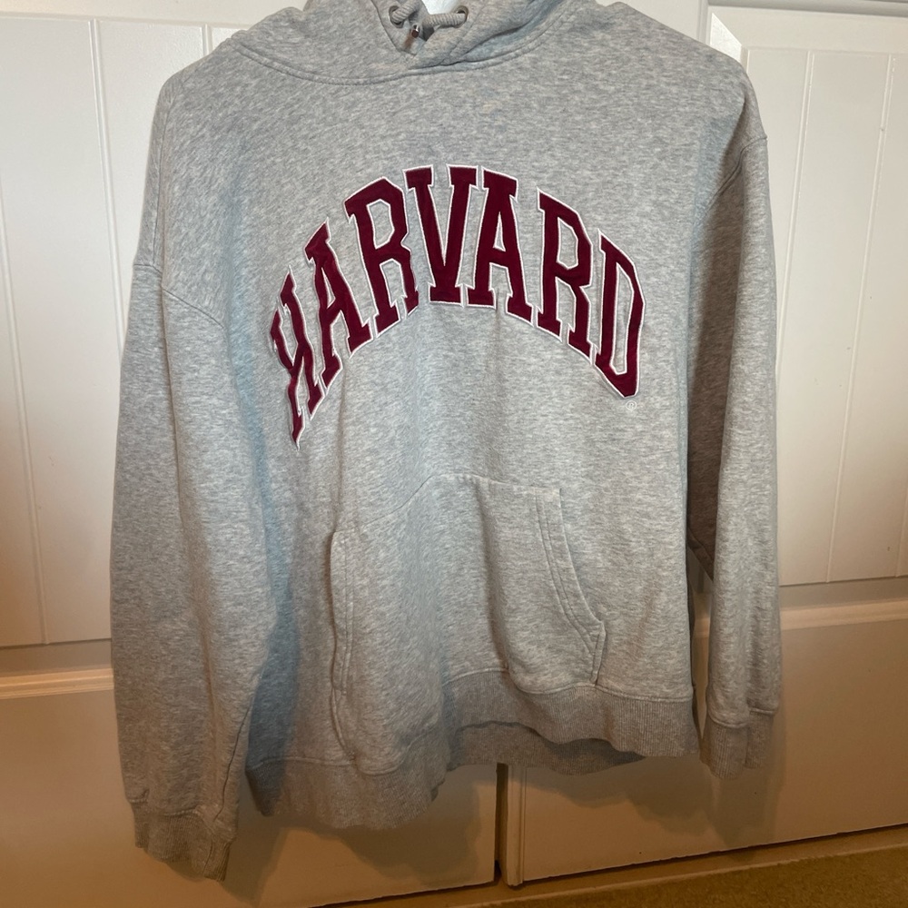 H&M Gray and Red Collegiate Sweater